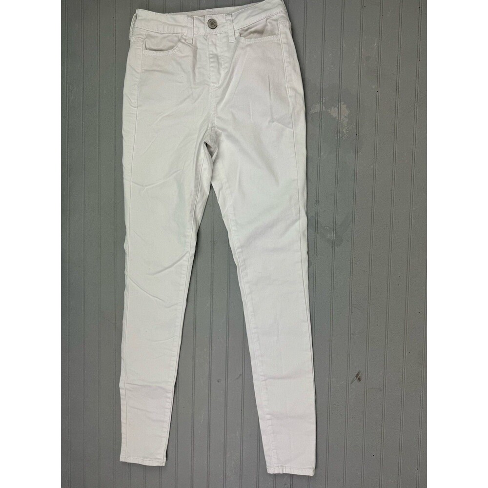 SO Size 3 Long Womens Jeans White Mid Rise Skinny Stretch